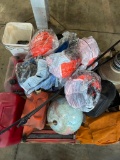 Pallet of Items Including Welding Helmets, Hard Hats, a Globe and More!