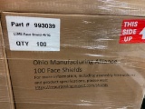 Pallet of 24 Boxes of Face Shields