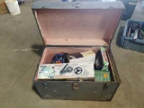 Vintage chest with contents.