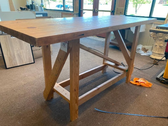 Sturdy Solid Wood Worktable
