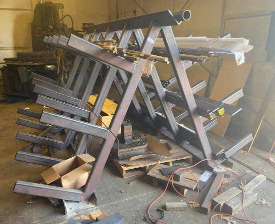 A Frame Storage Rack with Misc Mill Stock