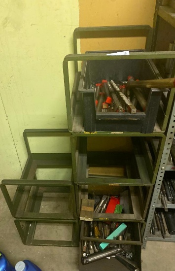 (6) Stackable Storage Racks with Contents