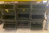 (9) Stackable Metal Trough Drawers