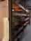 Wood Warehouse Shelving with Rubberized Flooring Contents