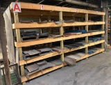 Wood Warehouse Shelving with Rubberized Flooring Contents