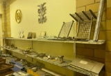 Three Metal Shelves with Sample Metal Contents