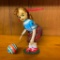 Vintage 1950's Mechanical Suzy, Wind-Up, Bouncing Ball, Tin Toy