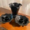 Black Amethyst Vase and Candle Sticks