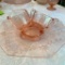 Matching Pink Depression Glass Mugs and Platter