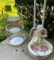 3 Tier Wrought Iron Plant Stand and Bird Bath Statue