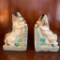 Vintage Chalkware Hand Painted Puppy Book Ends