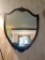 Large Hand Carved Wooden Shield Mirror