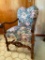 Baroque Style Arm Chair Upholstered with Coastal Grandmother Fabric