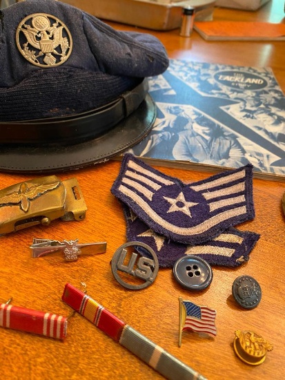 Unique & Almost Antique Military Air Force Medals, Pins, Patches & Captains Hat