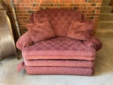 Coral Colored Upholstered Reclining Club Chair