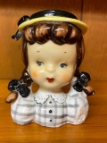 Vintage Napco School Girl Head Vase - See Pictures