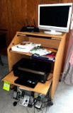 Insignia LCD TV, Modem, HP Printer, Phones, Extension Cords, Photo & Printer Paper, Desk and More!