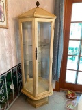 Hexagonal Glass Curio Display Cabinet