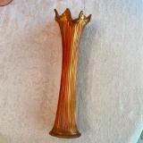 Marigold Carnival Glass Vase