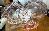 Vintage Pink Imperial Depression Glass with Waterford Waffle, Diamond Block and Mayfair Impressions