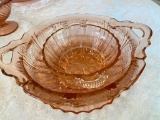 3 Pink Depression Glass Serving Bowls