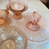 4 Pieces of Pink Depression Glass