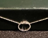 10 K Gold Necklace with Diamond Embellished Pendant