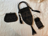 3 Vintage Glass Beaded Bags