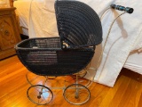 Vintage Wicker Baby Doll Stroller Pram