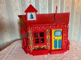 Vintage Play School House Toy and Child's Stepping Stool