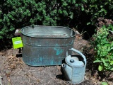 Vintage 5 Quart Galvanized Watering Can and Beautiful Copper Boiler with a Beautiful Patina