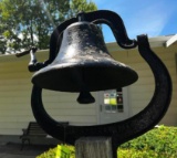 1886 Forged Iron Farm or School House Bell by Crystal Metal