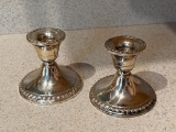 Pair of Rodgers Weighted Sterling Silver Candlesticks