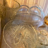 Huge Lot of Glass and Cut Crystal Serving Pieces