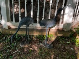 2 Cast Iron Egrets