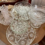 Mix of Cut Glass and Crystal Serving Pieces