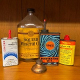 Antique and Vintage Collectable Oil Tins and Bottles