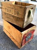 Vintage and Collectable Wooden Crates from Canada & Pennsylvania - Extra Fancy Apples & Taylor Milk