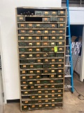Vintage 7ft x 30in x 12in deep metal sorter w/ drawers pictured. no contents.