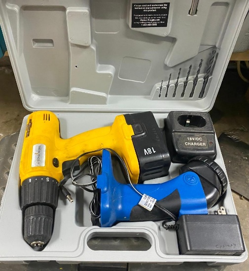 18v Cordless Drill and Light with Charger and Case