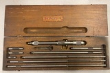 Vintage Starrett Micrometer Set with rods and Wooden Case