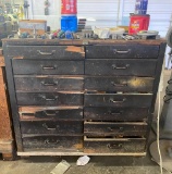 Wooden Chest of Drawers Crammed with Tools, Clamps, Bits, and More