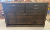 Vintage Wooden Toolbox with Contents