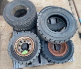 Pallet of Misc Sized Forklift Tires