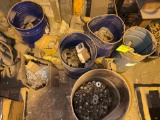 Buckets and Boxes of Misc Washers, Nuts, and Bolts