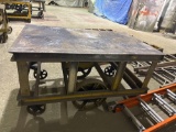 Rolling steel work cart