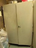 Two Door Metal Cabinet with Contents