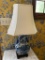 Blue and White Asian Themed Ceramic Table Lamp