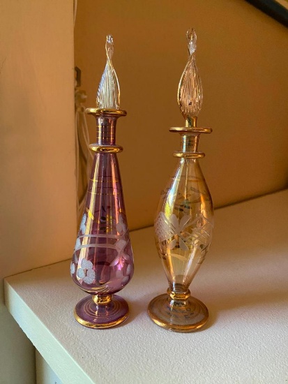 2 Royal Limited Egyptian Glass Perfume Bottles