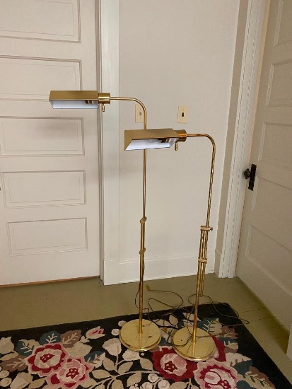 Pair of Frederick Cooper Brass Reading Lamps